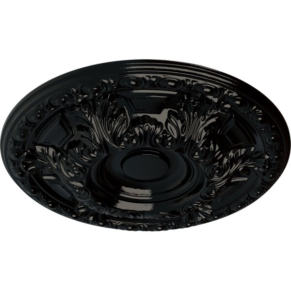 Granada Ceiling Medallion (Fits Canopies Up To 7 1/8), Hnd-Painted Black Pearl, 23 1/2OD X 2 3/4P